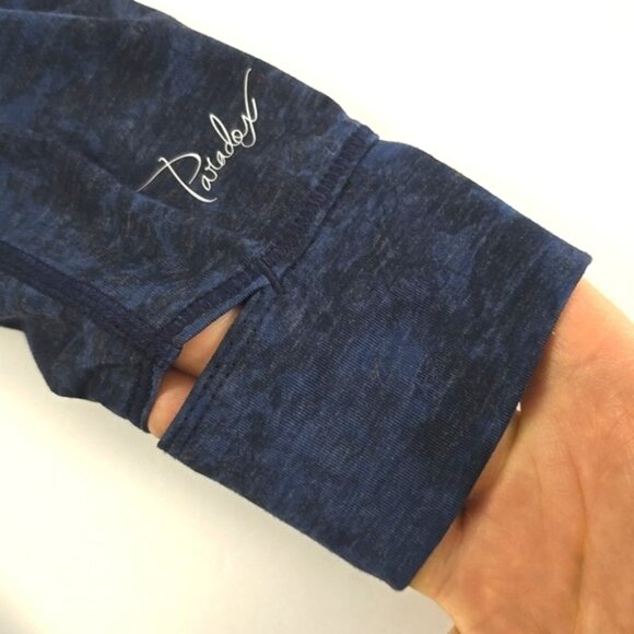 Paradox Women's Merino Wool Blend 1/4 Zip Pullover Base LayerTop Blue Camo Sz M - Picture 5 of 14